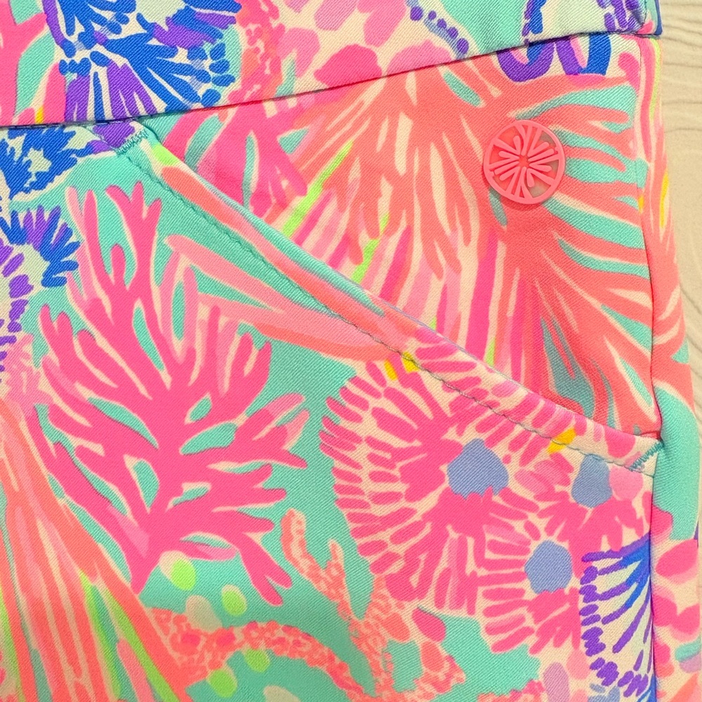 Lilly Pulitzer Pink and Blue Floral Athletic Shorts - Picture 2 of 4